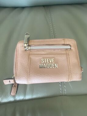 Steve Madden Blush Pink Wristlet Wallet with Front Zip